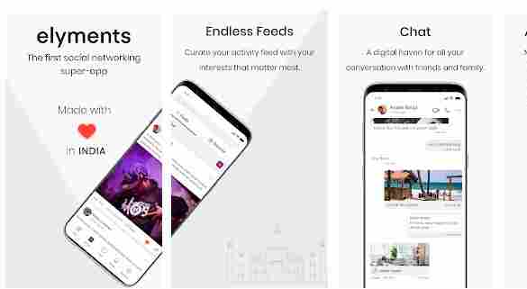 elyments indian social media app download